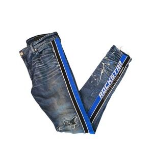 Rockstar Original Jeans Men's 36 Ultra Slim Striped Paint Splatter Denim